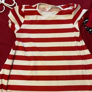White and red striped dress